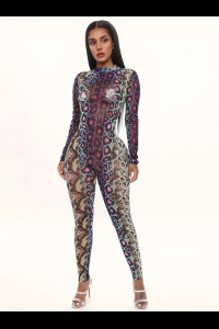 SW044 Multicolour Leopard Print Jumpsuit